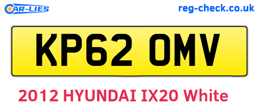 KP62OMV are the vehicle registration plates.
