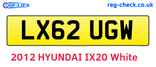LX62UGW are the vehicle registration plates.