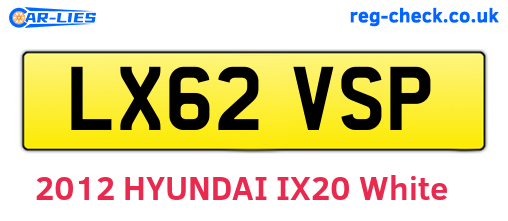 LX62VSP are the vehicle registration plates.