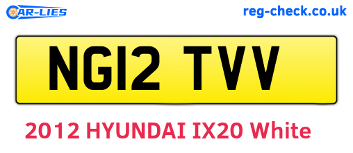 NG12TVV are the vehicle registration plates.