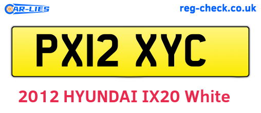 PX12XYC are the vehicle registration plates.