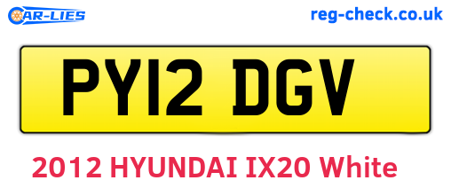 PY12DGV are the vehicle registration plates.