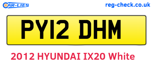 PY12DHM are the vehicle registration plates.