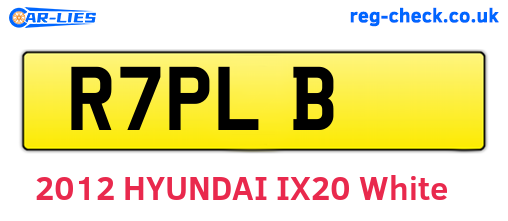 R7PLB are the vehicle registration plates.