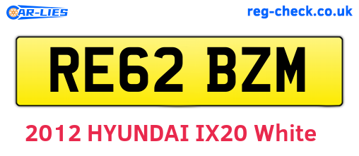RE62BZM are the vehicle registration plates.