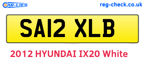 SA12XLB are the vehicle registration plates.