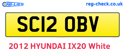 SC12OBV are the vehicle registration plates.