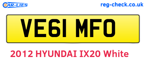VE61MFO are the vehicle registration plates.