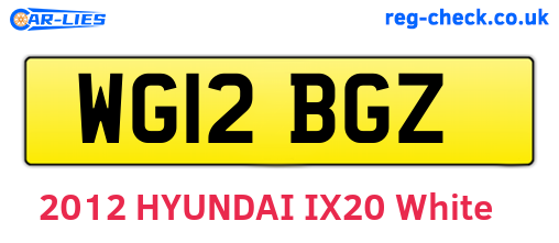 WG12BGZ are the vehicle registration plates.