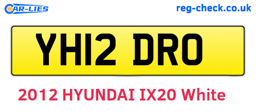 YH12DRO are the vehicle registration plates.