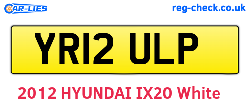 YR12ULP are the vehicle registration plates.