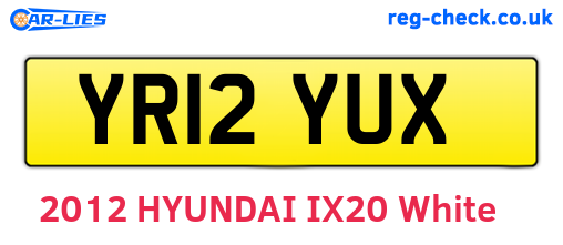YR12YUX are the vehicle registration plates.