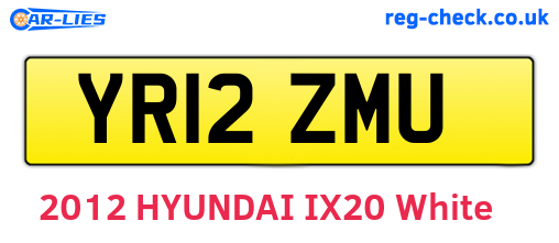 YR12ZMU are the vehicle registration plates.