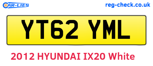 YT62YML are the vehicle registration plates.