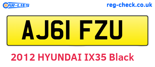 AJ61FZU are the vehicle registration plates.