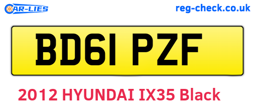BD61PZF are the vehicle registration plates.