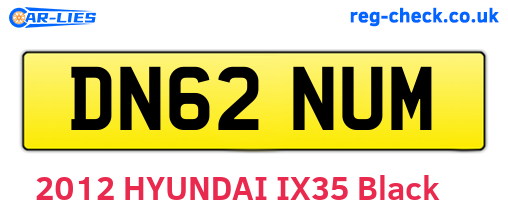 DN62NUM are the vehicle registration plates.
