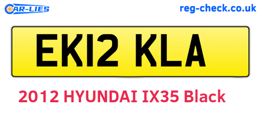 EK12KLA are the vehicle registration plates.