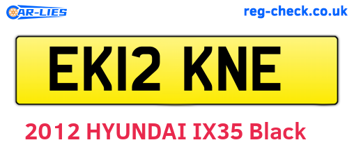 EK12KNE are the vehicle registration plates.