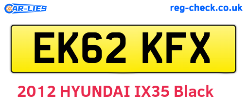 EK62KFX are the vehicle registration plates.