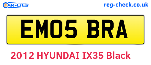 EM05BRA are the vehicle registration plates.