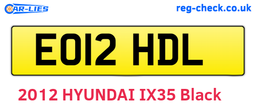 EO12HDL are the vehicle registration plates.