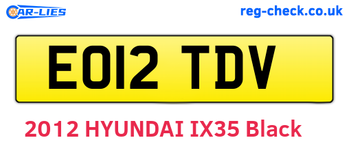 EO12TDV are the vehicle registration plates.