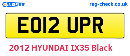 EO12UPR are the vehicle registration plates.