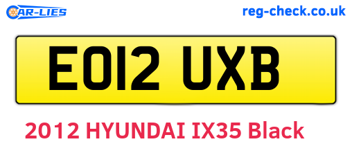 EO12UXB are the vehicle registration plates.