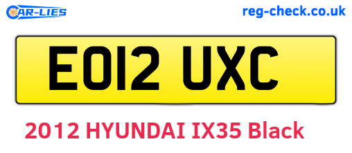 EO12UXC are the vehicle registration plates.