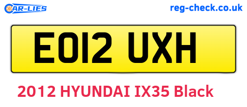 EO12UXH are the vehicle registration plates.