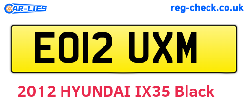 EO12UXM are the vehicle registration plates.