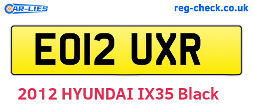 EO12UXR are the vehicle registration plates.