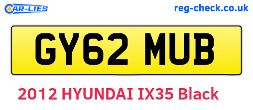 GY62MUB are the vehicle registration plates.