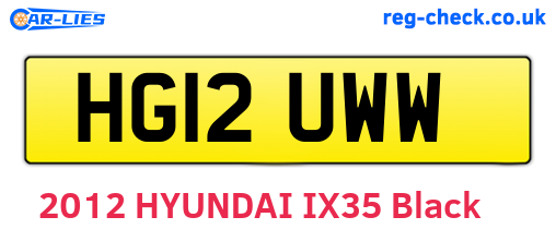 HG12UWW are the vehicle registration plates.