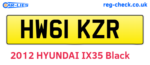 HW61KZR are the vehicle registration plates.