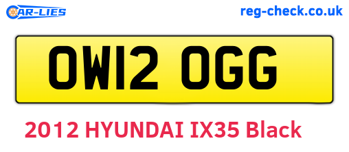 OW12OGG are the vehicle registration plates.