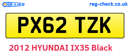 PX62TZK are the vehicle registration plates.