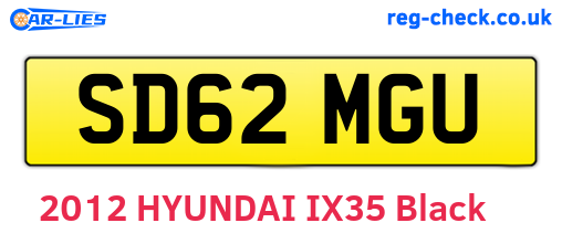 SD62MGU are the vehicle registration plates.