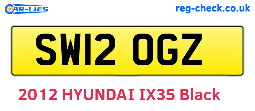 SW12OGZ are the vehicle registration plates.