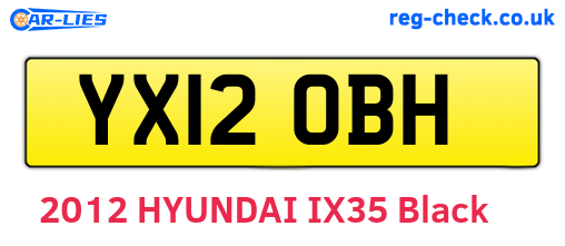 YX12OBH are the vehicle registration plates.