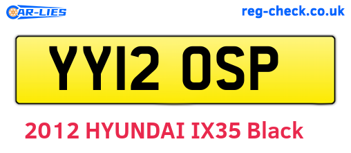 YY12OSP are the vehicle registration plates.