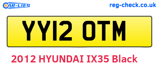 YY12OTM are the vehicle registration plates.