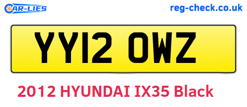 YY12OWZ are the vehicle registration plates.