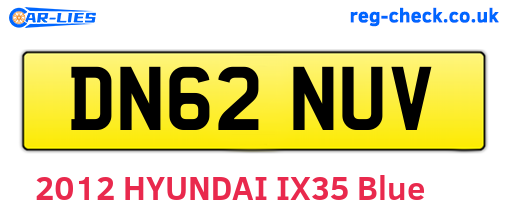 DN62NUV are the vehicle registration plates.