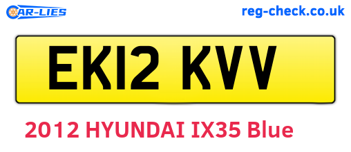 EK12KVV are the vehicle registration plates.