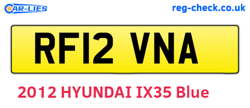 RF12VNA are the vehicle registration plates.