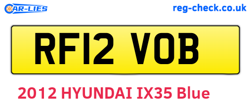 RF12VOB are the vehicle registration plates.