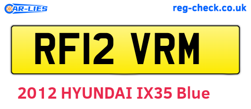 RF12VRM are the vehicle registration plates.