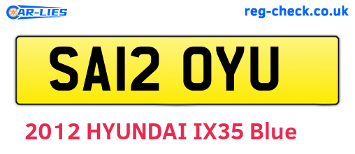 SA12OYU are the vehicle registration plates.